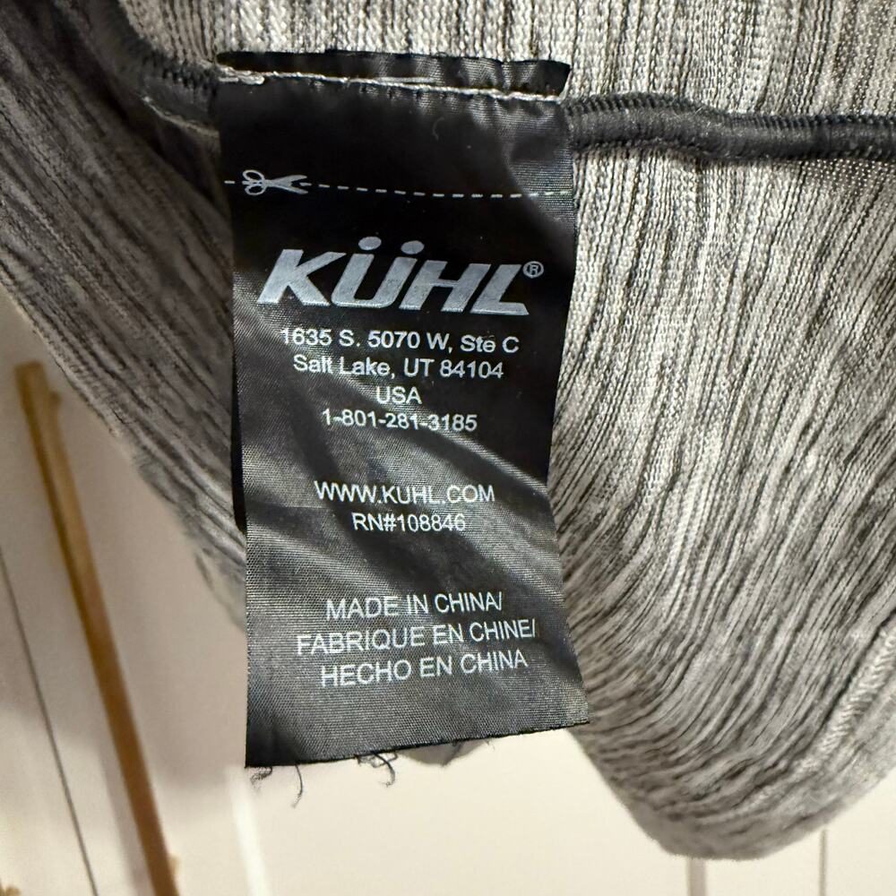 KUHL Men’s LARGE Alloy Heather Cloud Gray Long Sleeve Quarter Zip Mock Neck - Picture 5 of 9